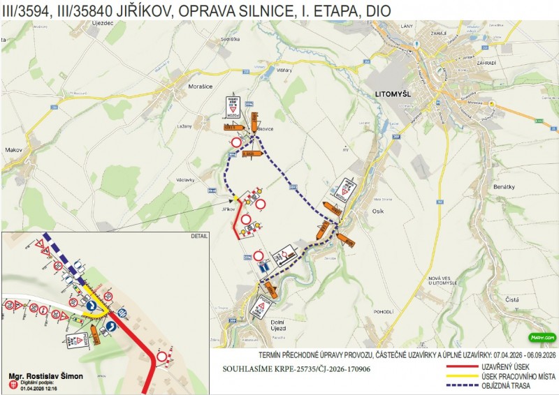 I. etapa opravy silnice 